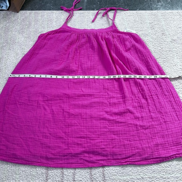 NWT Old Navy Pink Cotton Babydoll Tank Dress Size 2X Swim Coverup Resort - Picture 7 of 9